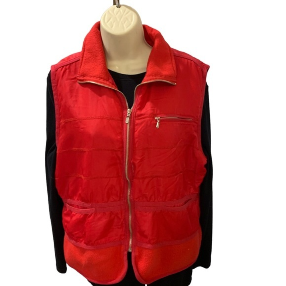 Vintage Climate Zone Red Winter Vest lightweight size Large‎ No size tag
